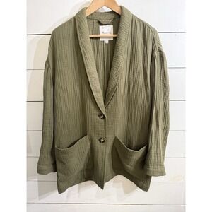 Madewell Olive Green Lightspun Dorset Slouchy Blazer Olive Green Size XL